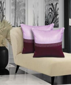 Home9ine Embroidery Purple & Lilac Color Polyester Cushion Covers (60*60cm Pack of 2)