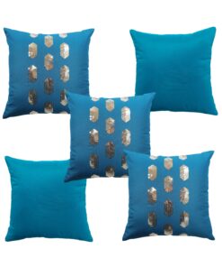 Home9ine Dots Turqoise Silver Sequin Cushion Covers Size - 40x40 (Pack of 5)