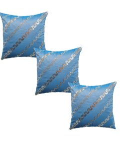 Home9ine Zig -Zag Blue Silver Sequin Cushion Covers Size - 40x40 (Pack of 3)
