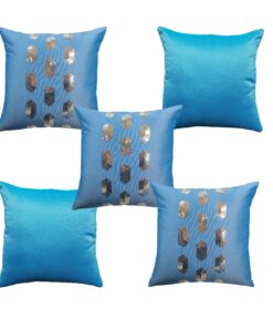 Home9ine Dots Blue Silver Sequin Cushion Covers Size - 40x40 (Pack of 5)