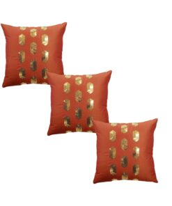 Home9ine Dots Rust Gold Sequin Cushion Covers Size - 40x40 (Pack of 3)