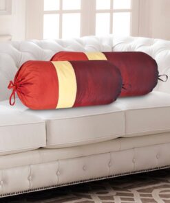 HOME9INE Designer Solid Color Striped Bolster Covers Yellow and Orange 30x15 Inch - (Pack of 2)