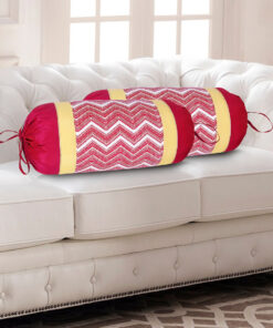 HOME9INE PRINTED BOLSTER COVERS WITH PATCH WORK