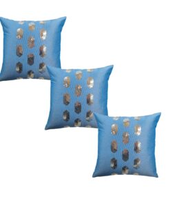 Home9ine Dots Blue Silver Sequin Cushion Covers Size - 40x40 (Pack of 3)