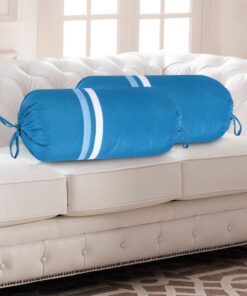 HOME9INE Striped Bolster Covers Dark Turqoise and Light Blue 30x15 Inch - (Pack of 2)