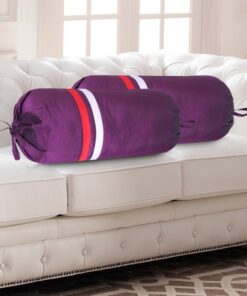 HOME9INE Striped Bolster Covers Purple 30x15 Inch - (Pack of 2)