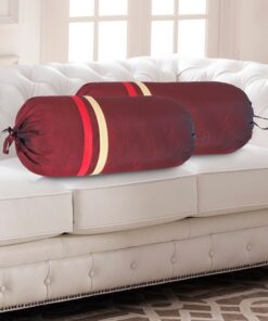 HOME9INE Striped Bolster Covers Red 30x15 Inch - (Pack of 2)