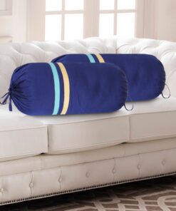 HOME9INE Striped Bolster Covers Dark Blue and Teal Green 30x15 Inch - (Pack of 2)